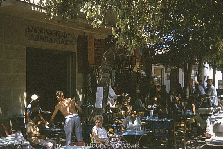 Greek street cafe scene from September 1966