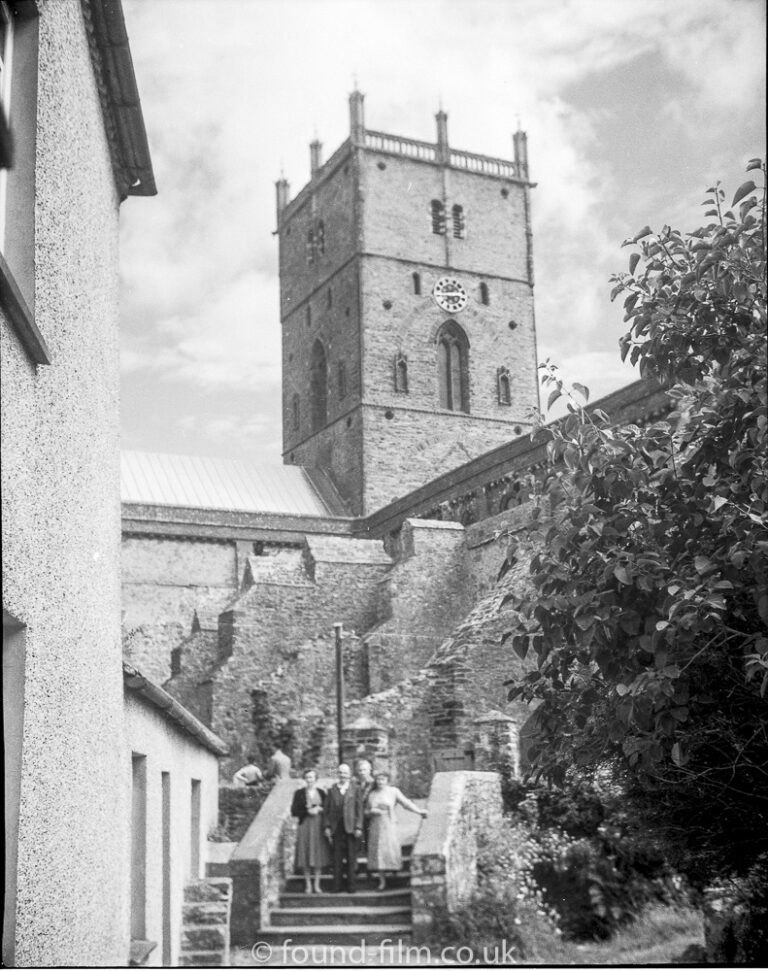 Group under clock tower