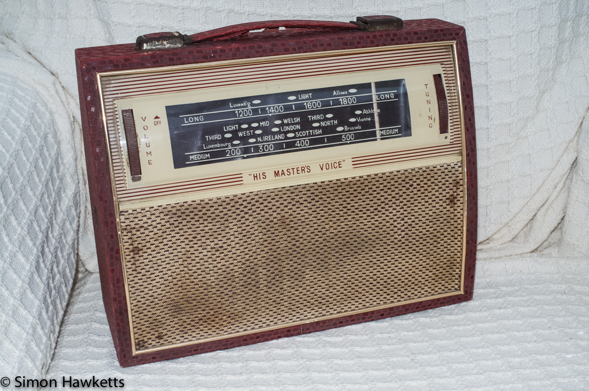 A Picture of the HMV 1420 transistor radio from about 1961