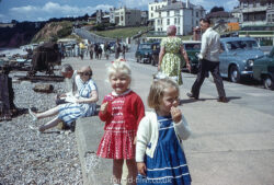 little girls by seaside