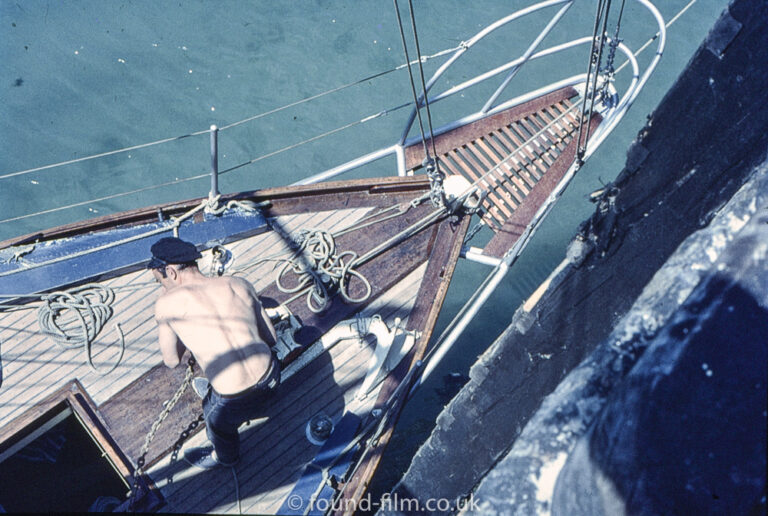 Man working on boat