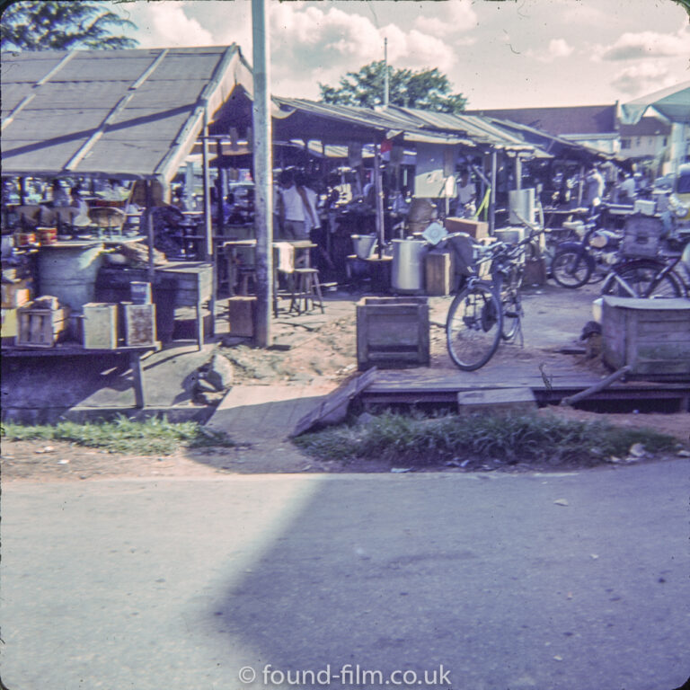 Market in Serangoon Gardens in Singapore in early 1960s