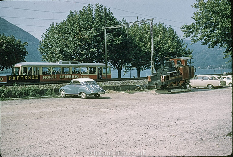 A railway line by Monte Generoso in Rovio, Switzerland c1961