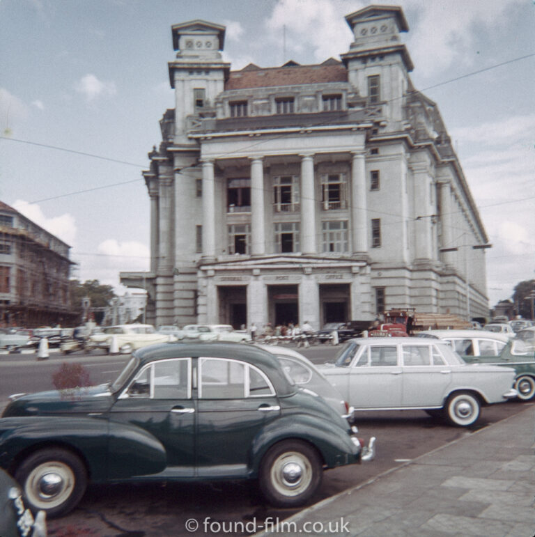 Morris Minor by the General Post Office in Singapore early 1960s