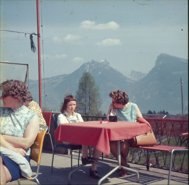 Mother and daughter in Cactus garden in September 1981