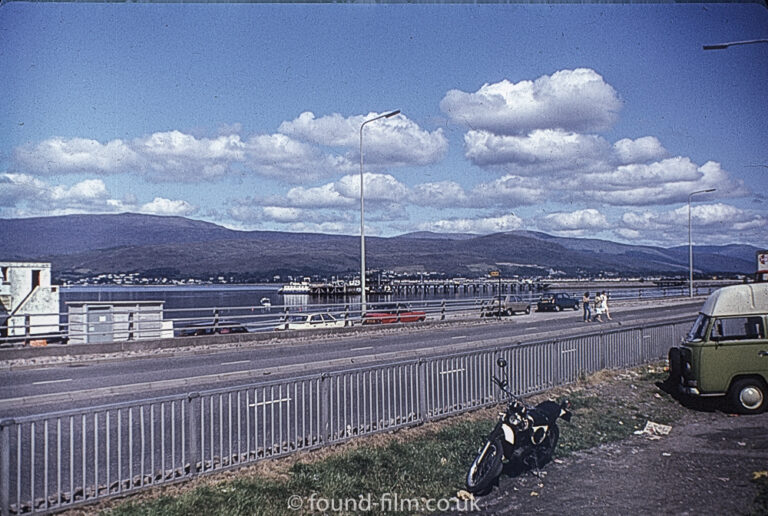 Motor bike by a sea at Fort William