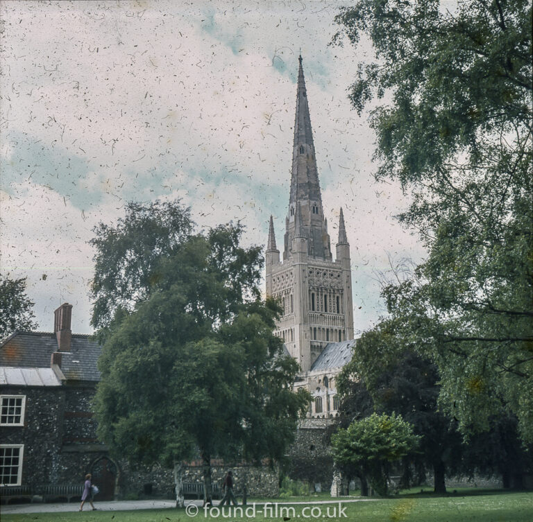 A very dirty slide of Norwich Cathedral