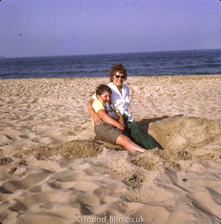 On the beach with Mum in 1975