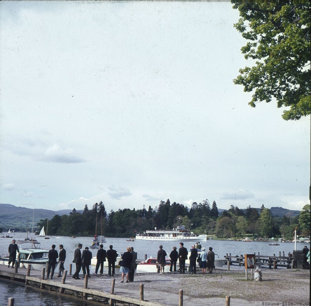 People looking out over the Lake at Windermere in the 1960s