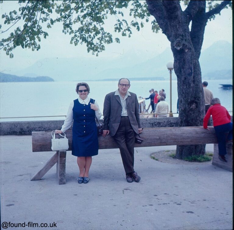 Portrait of a couple near European lake