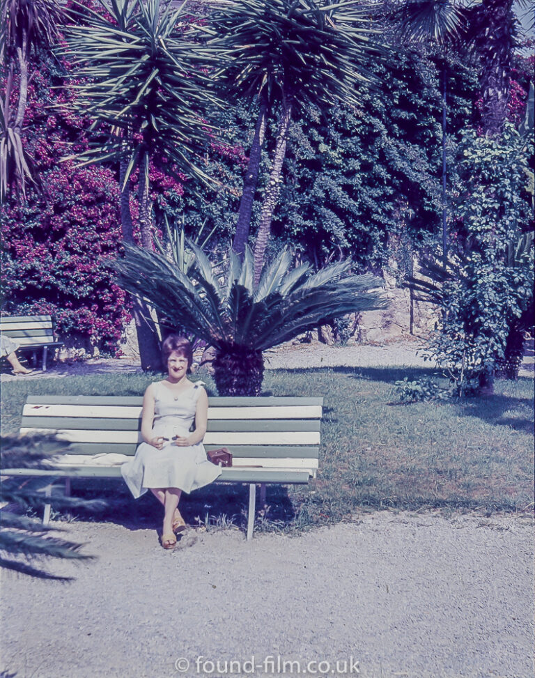 Portrait of a woman on a bench