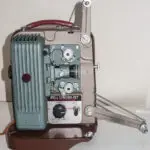 Picture of the Bell and Koon Synchro Pet 8mm projector with Projection arms unfolded