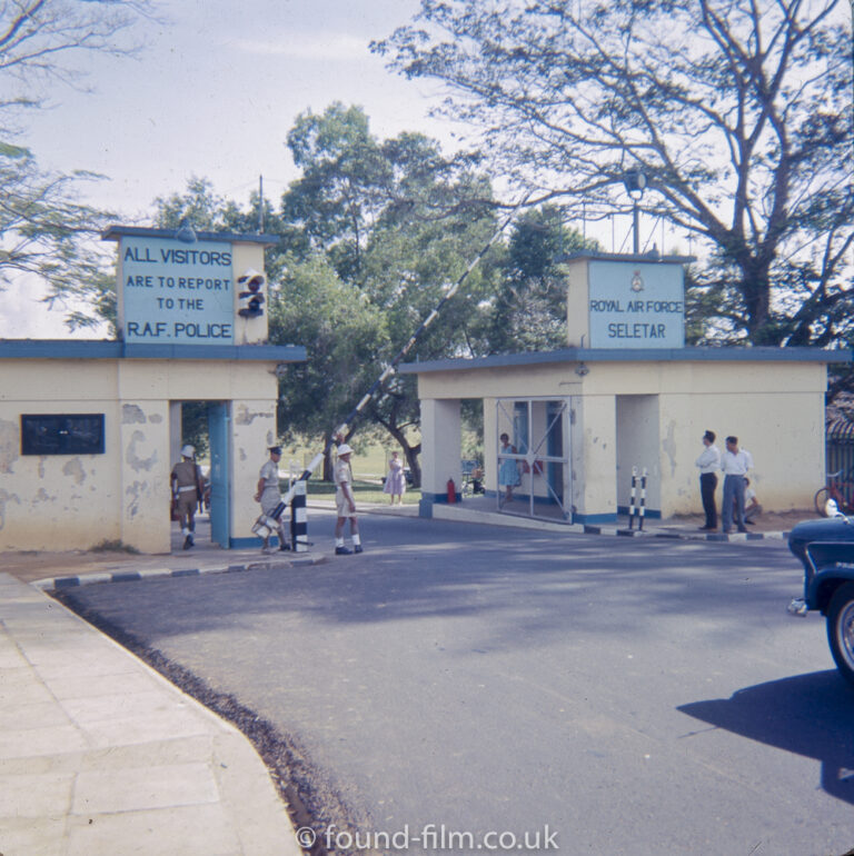 The entrance to the RAF Seletar base in Singapore early 1960s