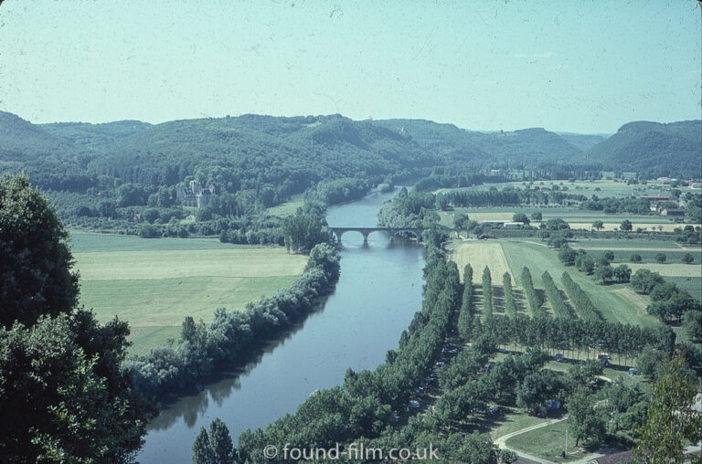 River with bridge and hills in the background, September 1979