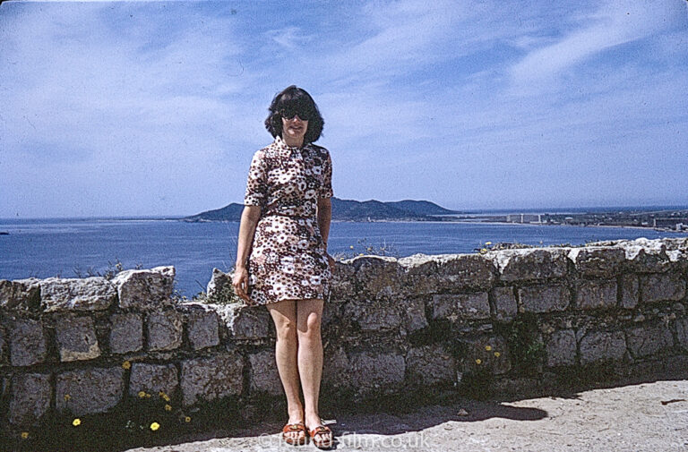 Seaside portrait of woman with dark hair – May 1973