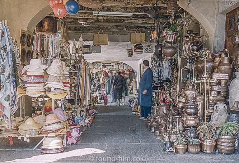 A shopping arcade in Morcote, Lugano in about 1962