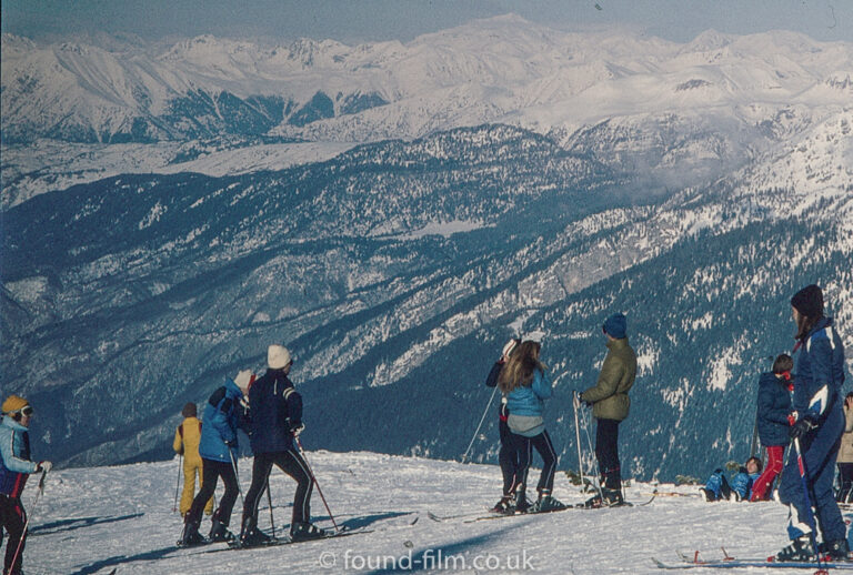 Skiers on top of a mountain