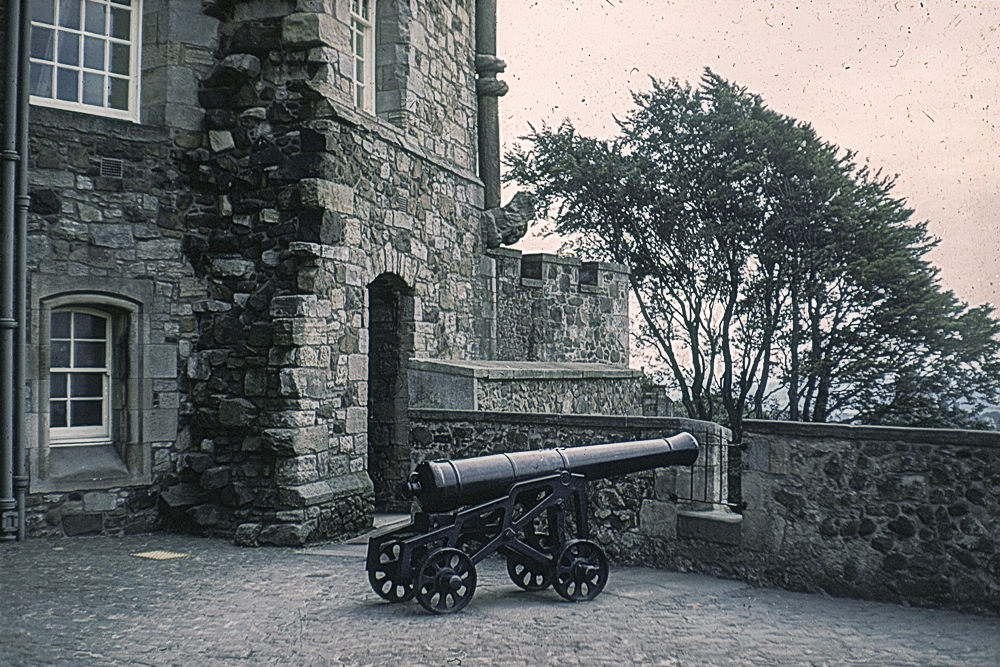 A cannon at Stirling Castle in about 1967