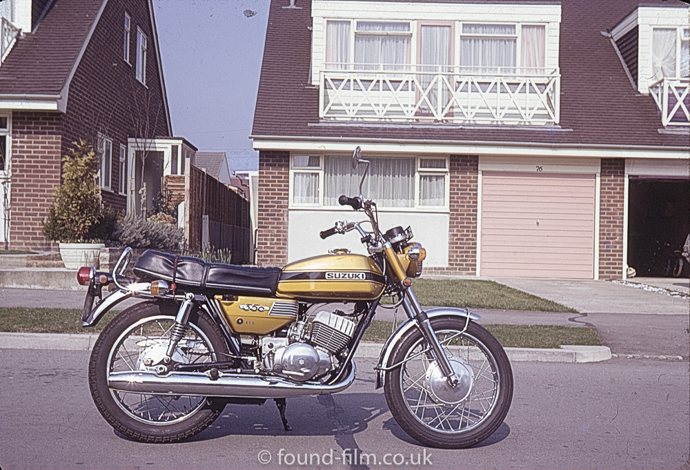 Suzuki 350 motorbike in August 1972