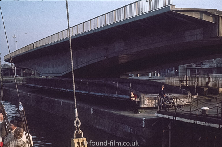 A Swing bridge open to allow river traffic