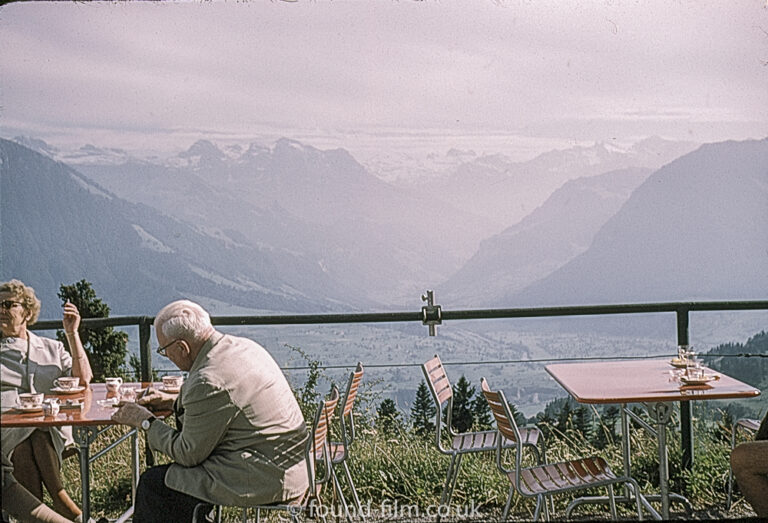 Taking Refreshment at Joch Pass c1961