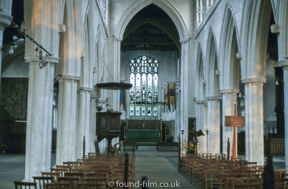 The interior of Thaxted church in Essex