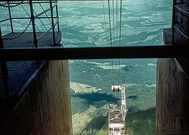 The Cable car station at Pilatus Kulm Hotel, Switzerland 1962