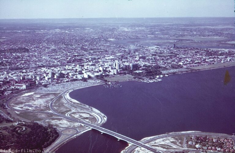 The city of Perth in Australia from the air in 1959