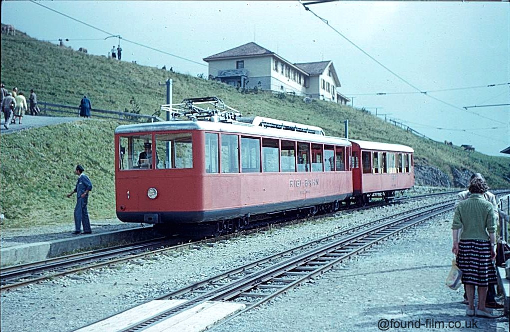 The Rigi Bahn railway in the Swiss Mountains