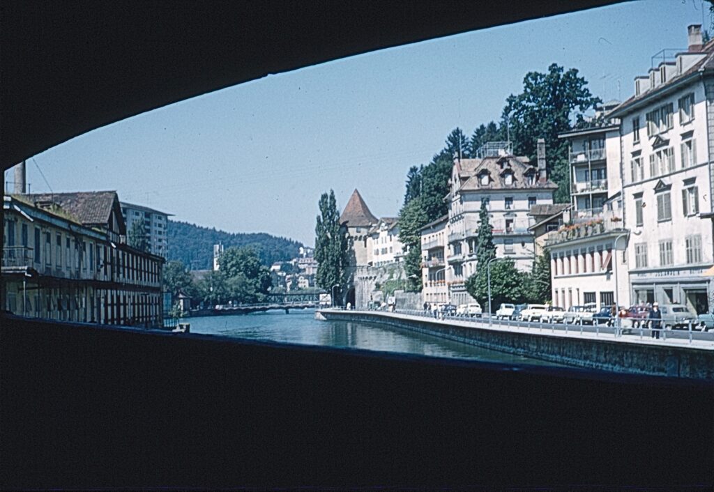 the town of lucerne from the bridge