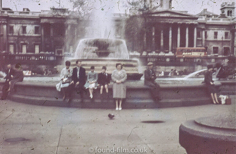 Trafalgar Square in London probably in the 1950s