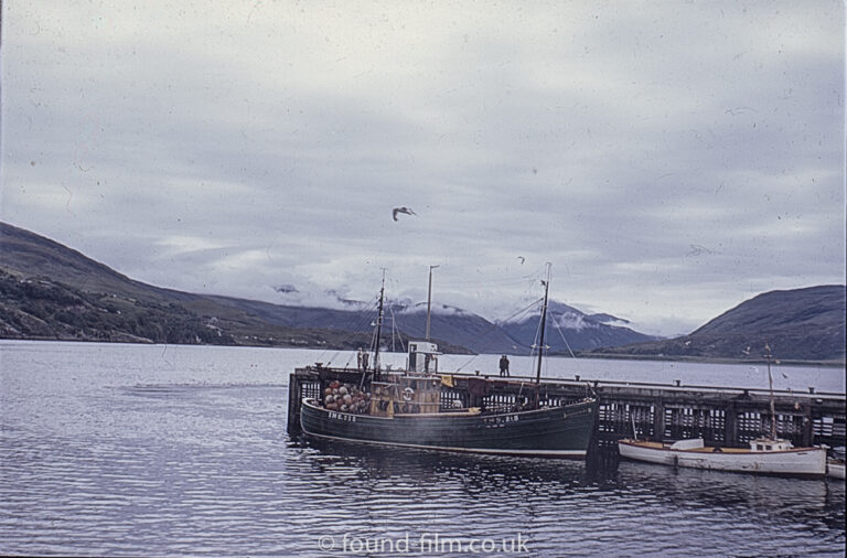 Boats at Ullapool harbour in Scotland in 1967