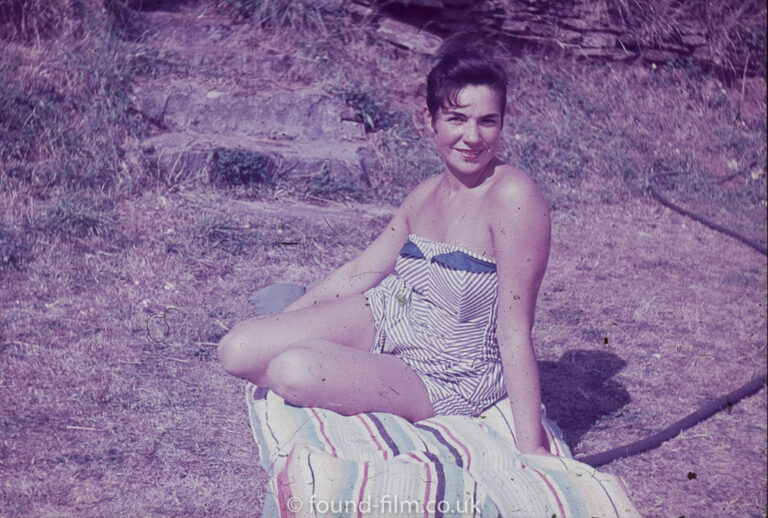 Woman posing on grass