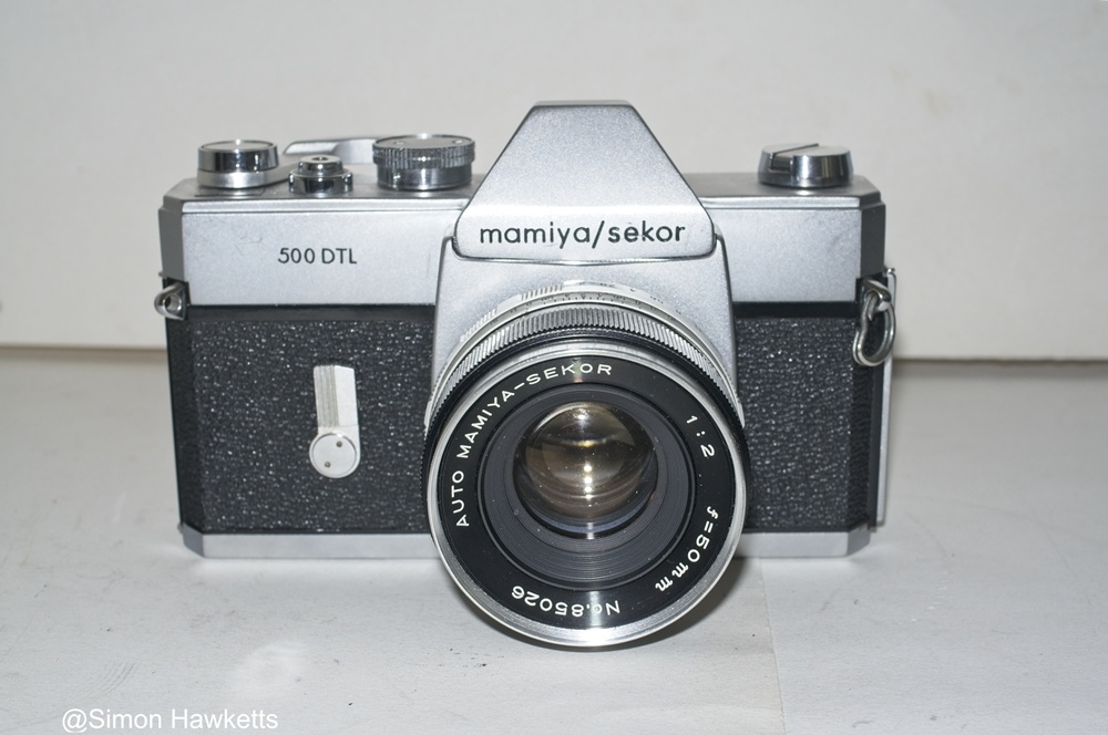 Mamiya/Sekor 500 DTL 35mm SLR camera - Front view