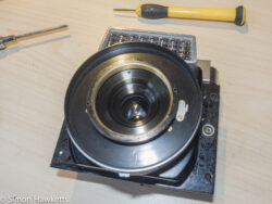 copal-X shutter attempted repair - front lens element revealed