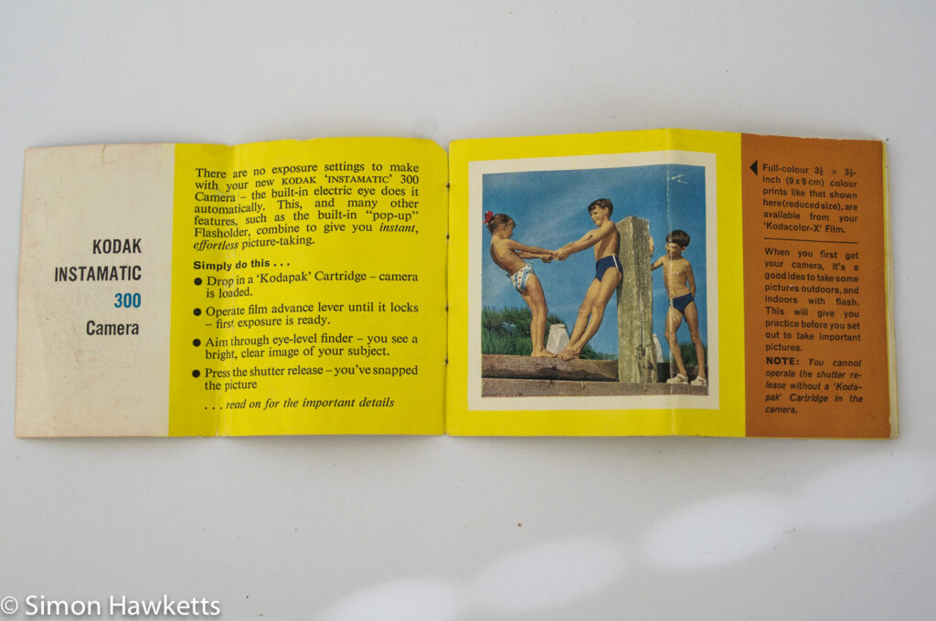 Kodak Instamatic 300 - handbook page 1 & 2