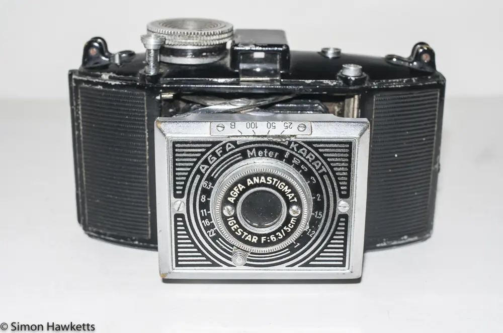 Agfa Karat 6.3 Art Deco - Front view with lens extended