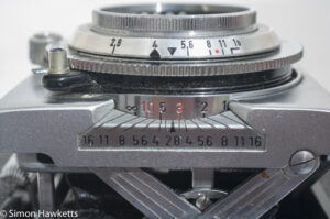 Agfa Karat IV 35mm rangefinder camera - focusing scale and depth of field guide