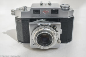 Agfa Karat IV 35mm rangefinder camera - front view with lens extended