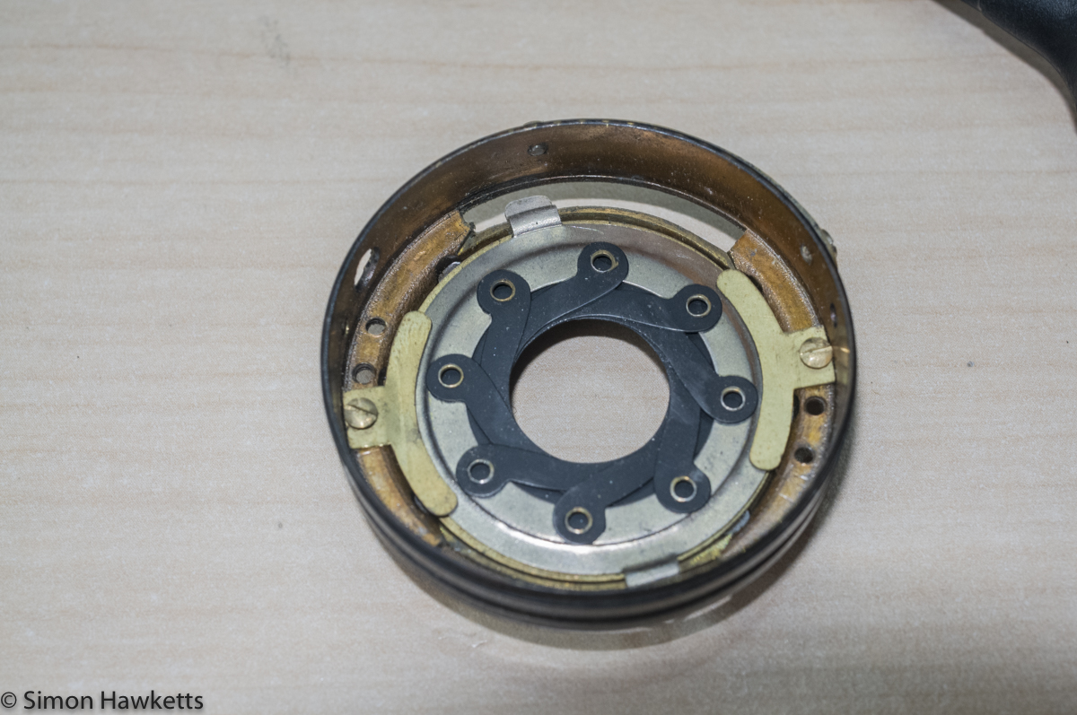Servicing the Argus A2F - aperture blade assembly in bottom of shutter