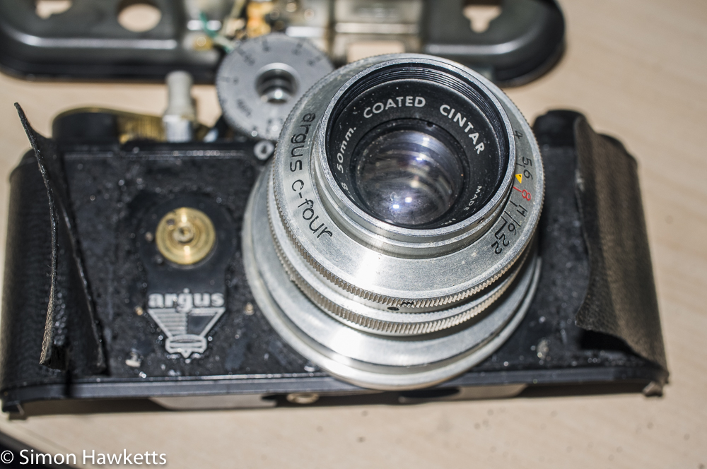 argus c4 35mm rangefinder camera removing the front of the camera