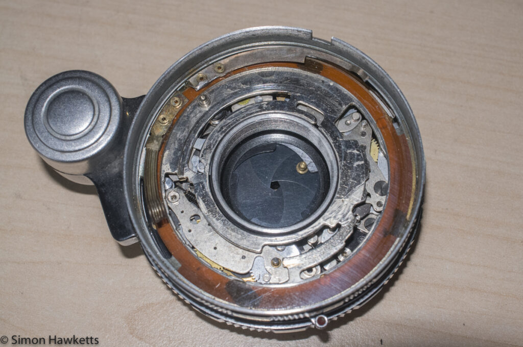 Stripping down a Beauty Beaumat - Shutter exposed showing speed setting plate