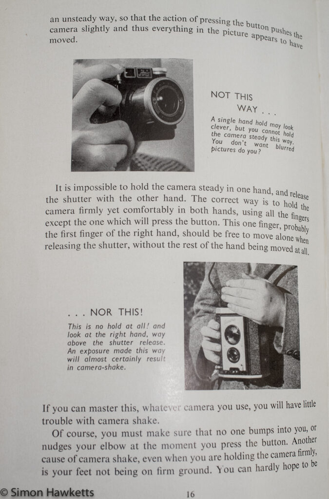 Boy's book of Photography - How you mustn't hold the camera