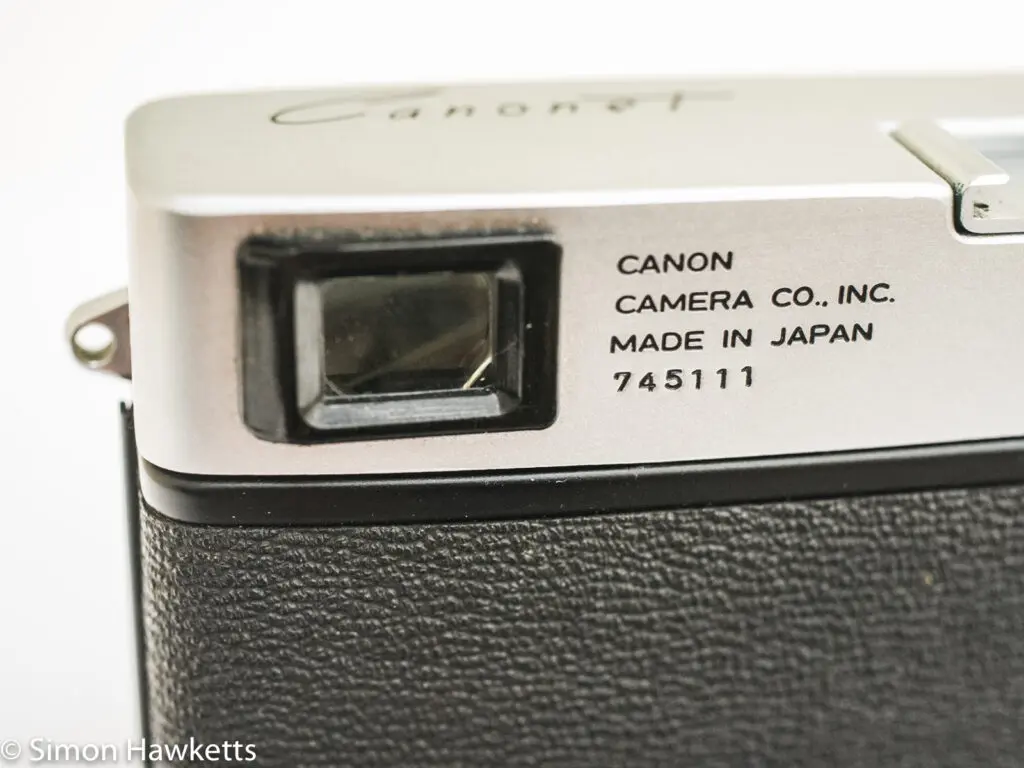 Canon Canonet - viewfinder