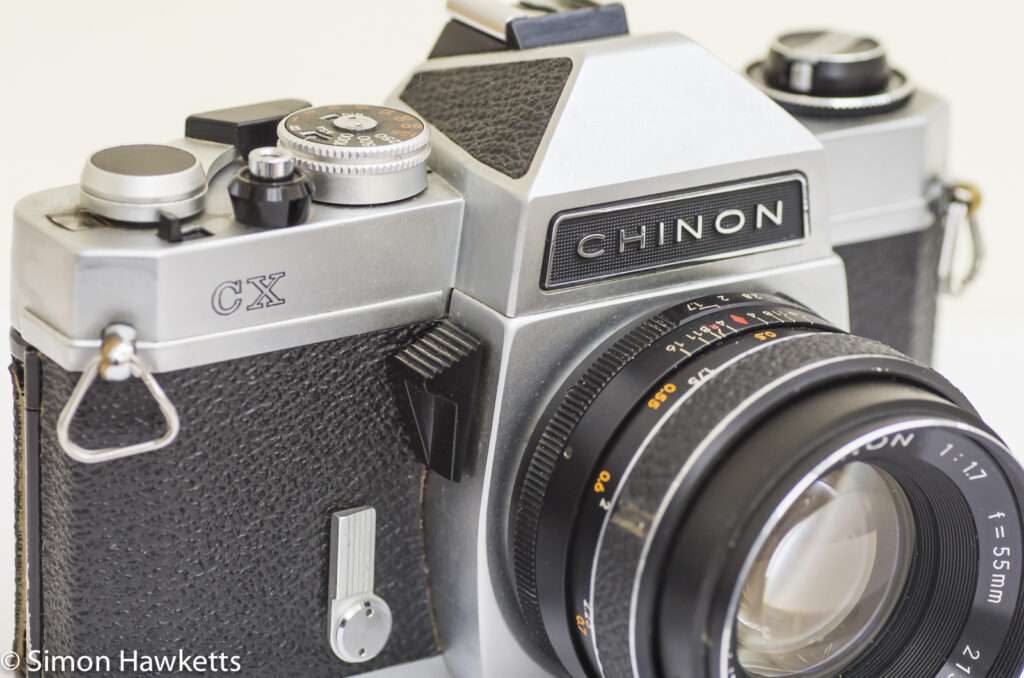 Chinon CX 35mm slr stop down metering button and self timer