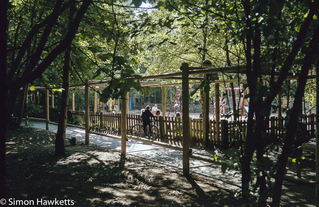 elveden forest centerparcs on film playground in the sunlight