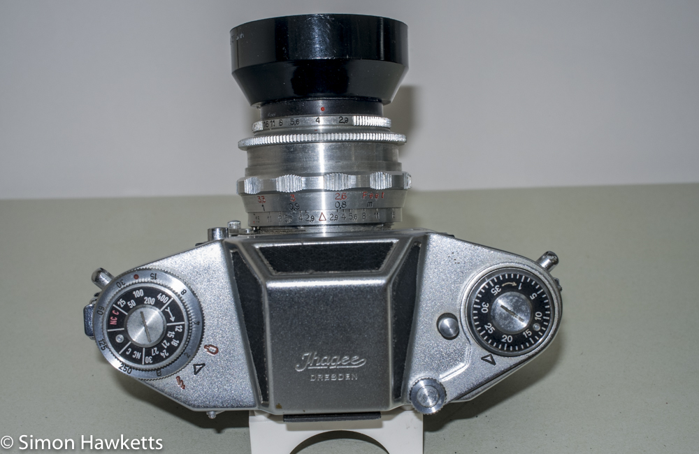 Exakta Exa II 35mm slr camera - top of camera