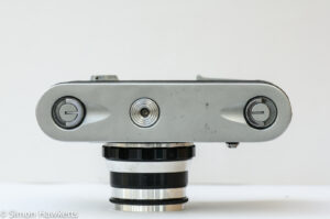 Fed 4 35mm rangefinder film camera showing bottom of camera
