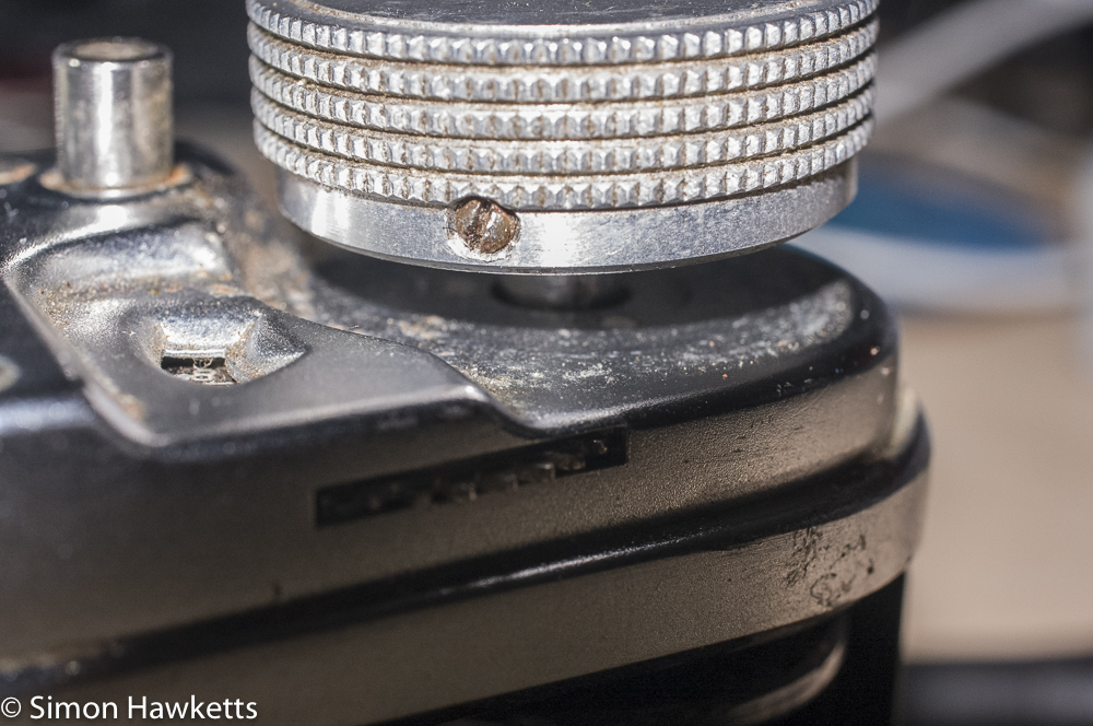 Finetta 88 camera - screw holding film advance
