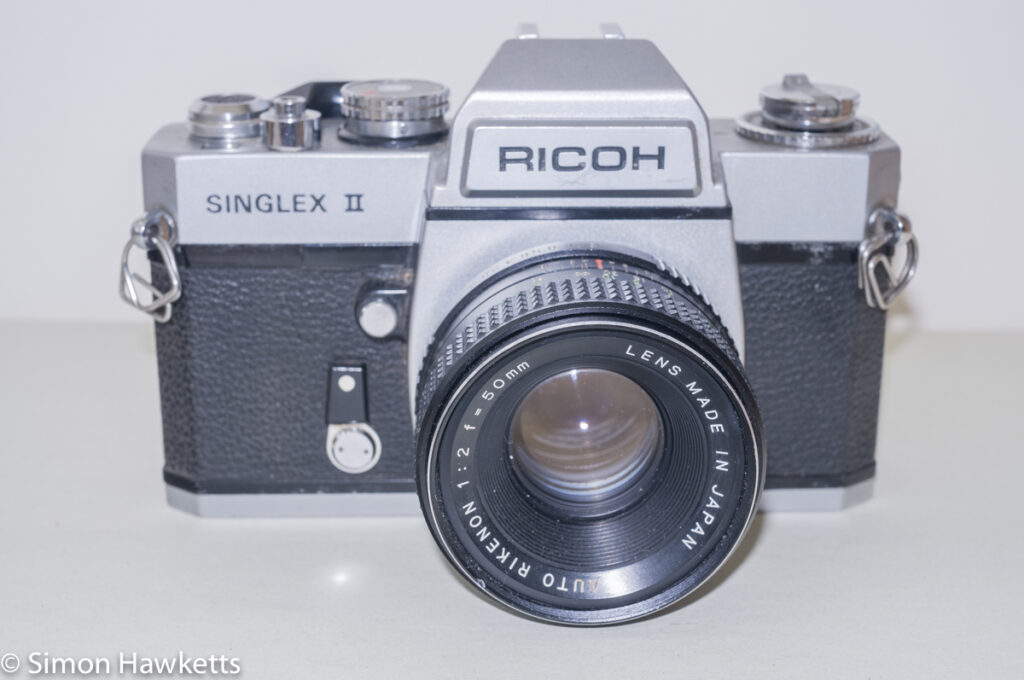 Ricoh Singlex II 35mm Camera - Front of camera with Rikenon 50mm f/2 lens